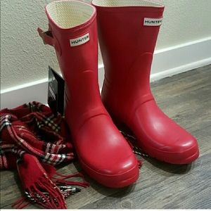 Hunter Red rain boots